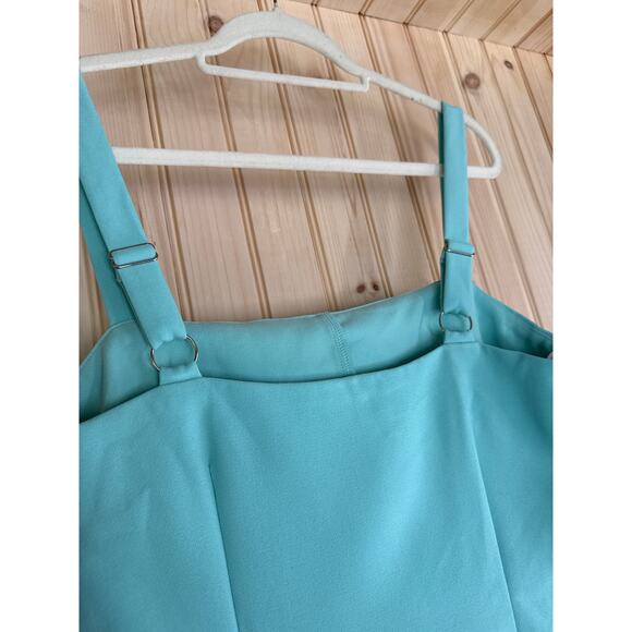 NWT Lulus Chayan Aqua Blue Sleeveless Skort Romper Romance Party Night Out L - Picture 6 of 8